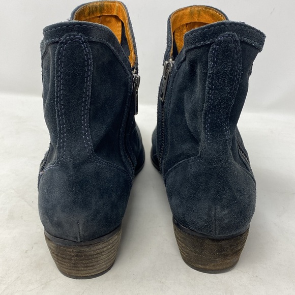 Anthropologie Seychelles Lucky Penny Double Zippered Suede Ankle Boots Booties - Picture 6 of 10